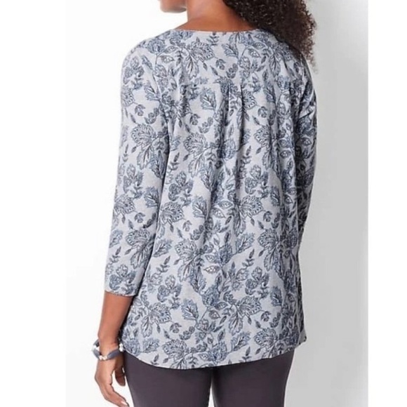 Pure Jill J Jill Kalamkari Print Knit Top 100% Organic Cotton - Picture 4 of 13